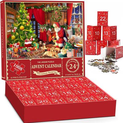 Advent Calendar 2025 Christmas Jigsaw Puzzle, 24 Boxes 1008 Pieces Xmas Countdown Calendars Puzzle For for Boys, Girls, Teens