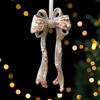 Glitter Sequins Christmas Ornament Champagne Ballerina Dancer/Snowflake/Butterfly Hanging Decoration for Xmas