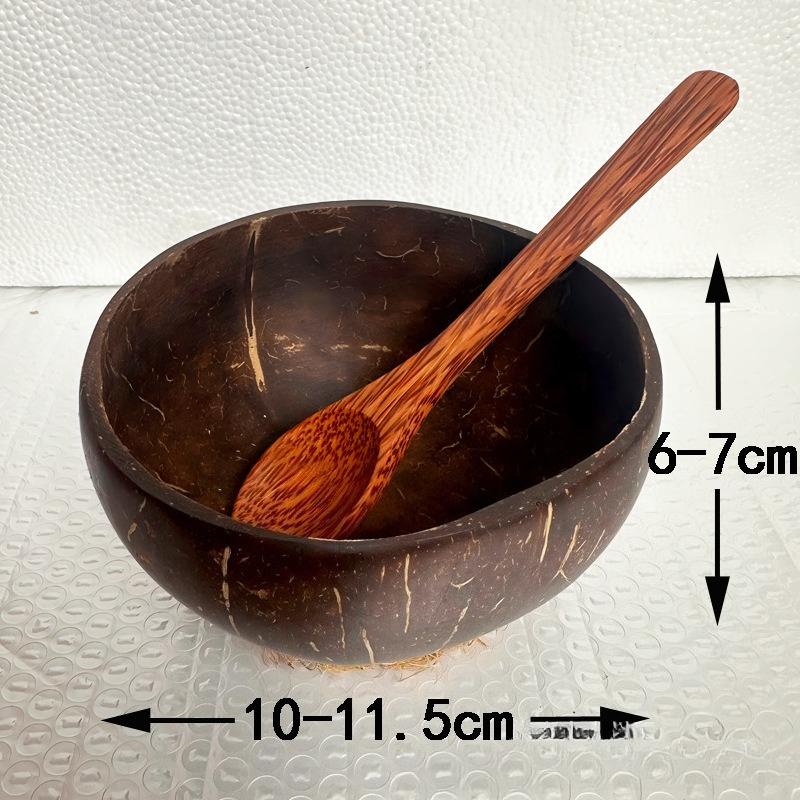 Coconut shell bowl, natural, Hainan, creative, Vietnamese old coconut shell bowl spoon set, dried fruit candle bowl