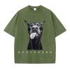 Womans Cotton Washed TShirts Fashion Creativity Doberman Printing Short Sleeve ONeck Loose Distressed Street Female Clothes