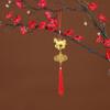 Red Gold Color Spring Festival Pendant with Tassel Plastic Zodiac Horse Pendant Traditional Good Luck Chinese New Year Gift
