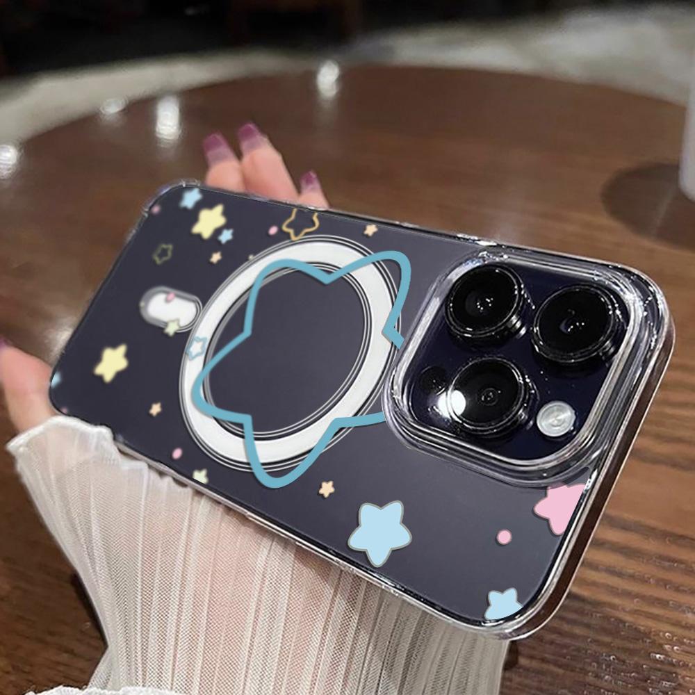 Clear Magnetic INS Star Phone Case For IPhone 17 Air 16 Pro Max 13 11 14 Plus 15 12 Shockproof Soft Silicone Protective Cover