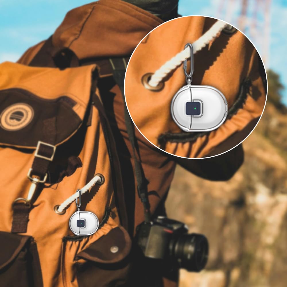 FINON Case for Google Pixel Buds Pro 2, Earphone Case with Carabiner and Strap, Stylish and Simple Clear Case (Clear)