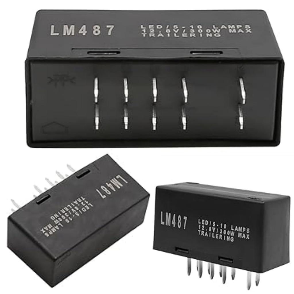 LM487 LED Flasher Turn Signal Relay for Chevy Silverado GMC Cadillac Hummer 03-07, 10383321 15231201 LED Blinker Module Hazard Warning LED Flasher GM