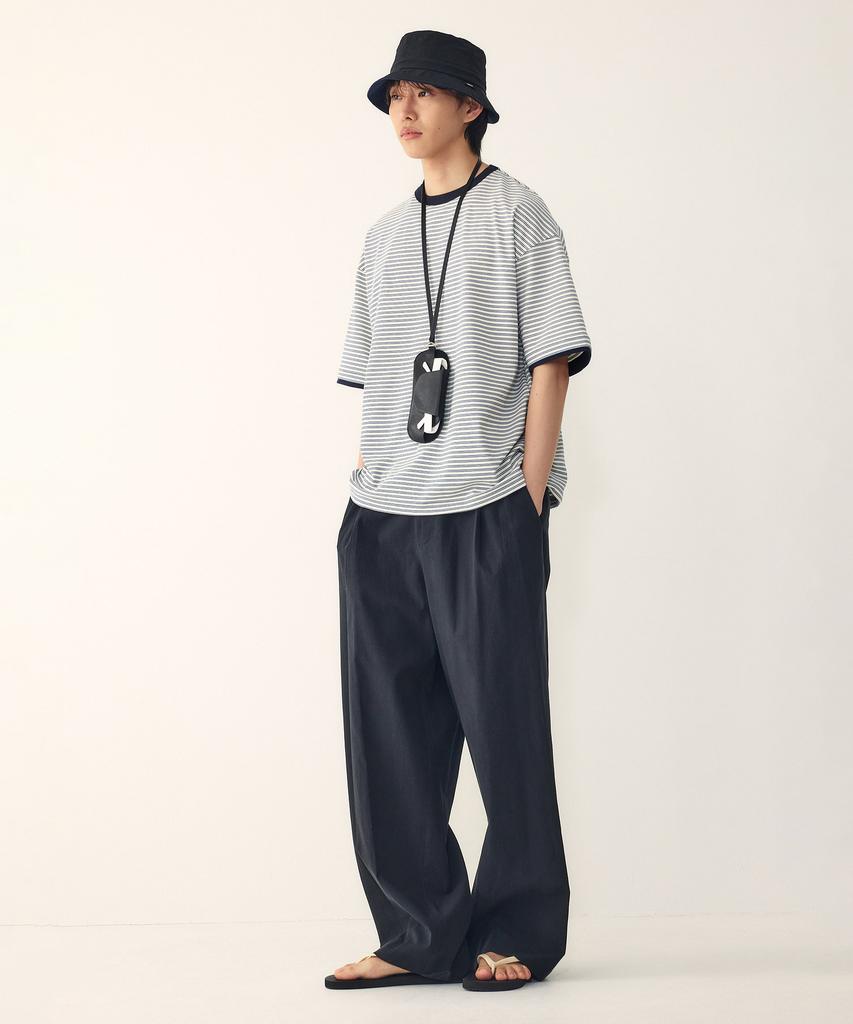 STUDIO TOMBOY [Men] Pin Stripe Color Block Short Sleeve T-Shirt_Blue 9156222318