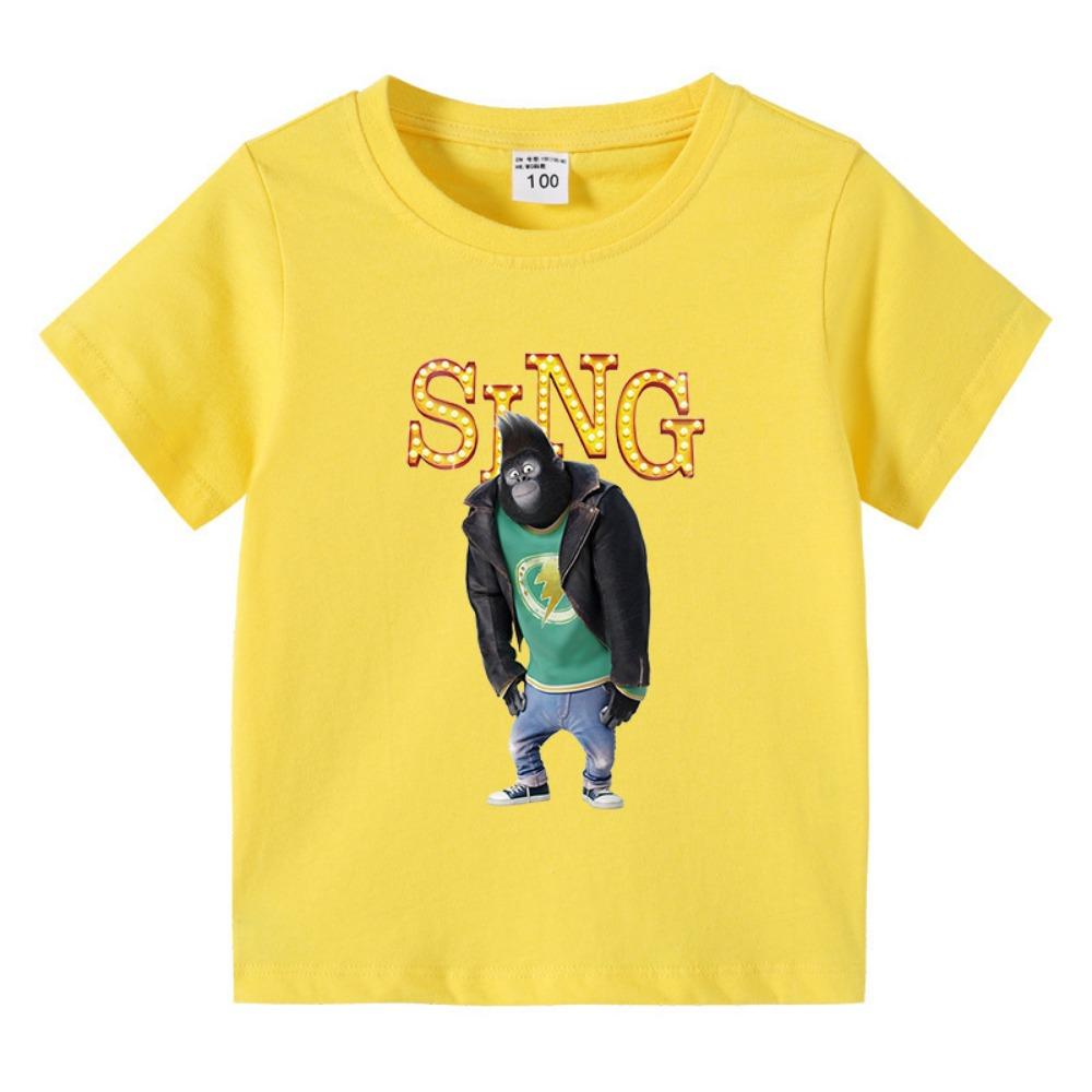Kinderkleidung Kurzarm-T-Shirts Sing Film Grafik Kinder Sommer Lässig Niedlich T-Shirt