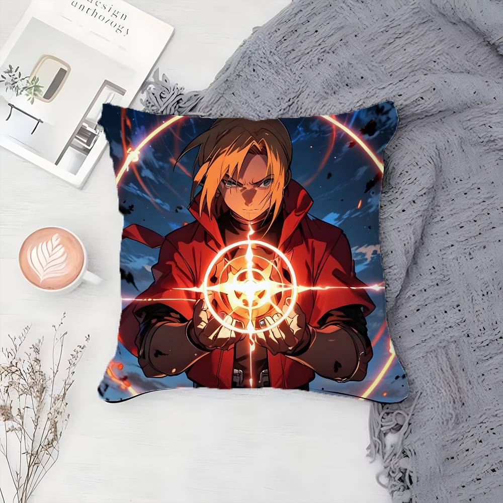 Anime F-Fullmetal Alchemist-MT Pillow Case Printing Pillowcase Living Room Sofa Cushion Cover Bedroom Room Decor