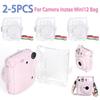 2-5PCS Mini Camera Case PC Crystal Camera Bag with Shoulder Strap Protective Shell for Fujifilm Instax Mini 12 Wear-Resistant
