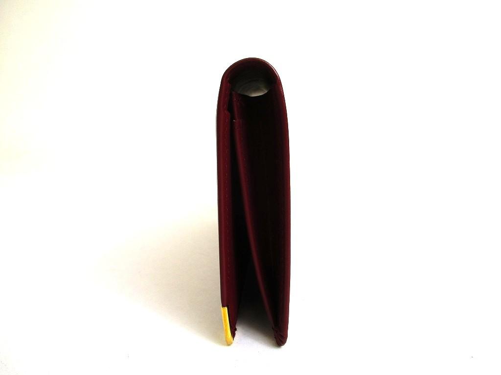 Authentisches Cartier Must de Cartier Bordeaux Leder Langes Klapp-Scheinportemonnaie #b131 Geöffnete Schachtel
