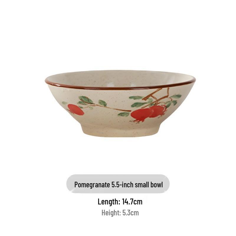Vintage Ink Wash Ceramic Dòulì Noodle Bowl - High-Footed Underglaze Tableware for a High-End, Unique Feel.