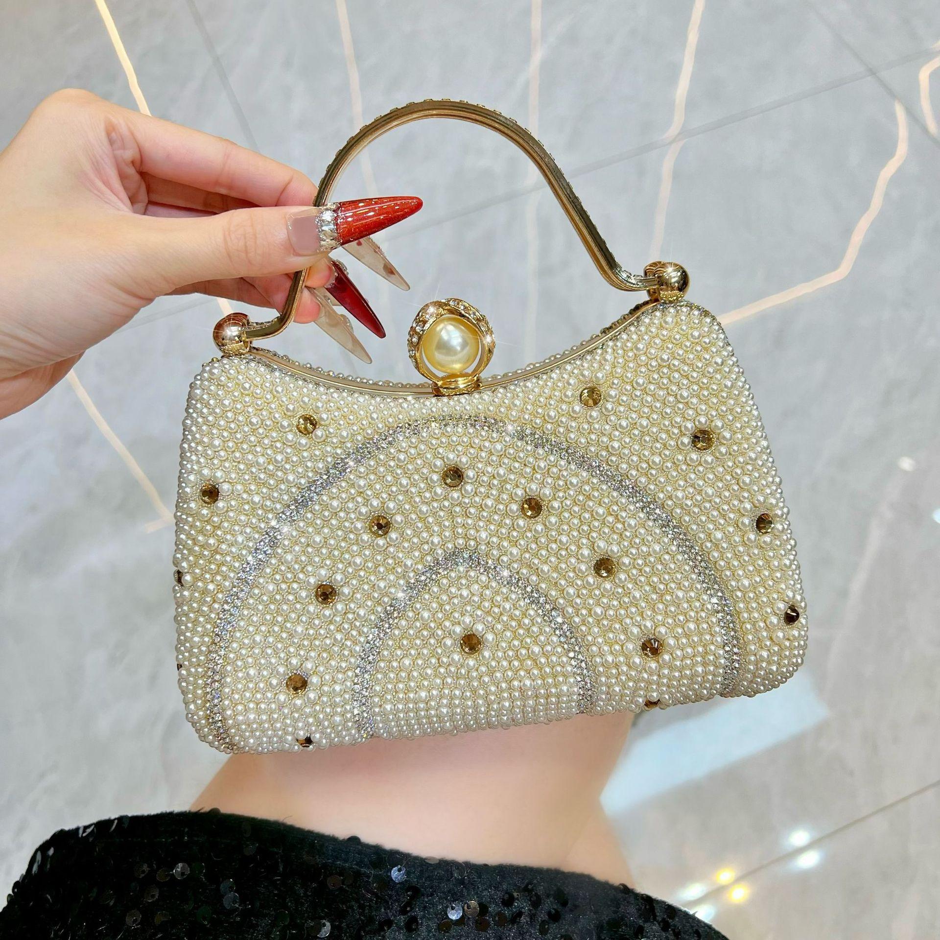 

Celebrity dinner bag, pearl-encrusted diamond evening bag, Xiaoxiangfeng fashion handbag, women s chain messenger bag