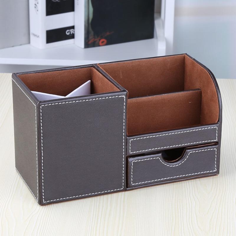 Double Desktop Pen Holder Stationery Holder Pencil Cosmetics Organizer for Desk Office School Storage Case Accessories