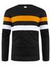 Plus Size Men's Color Block Crew Neck Long Sleeve Base Layer Pullover for Autumn & Winter