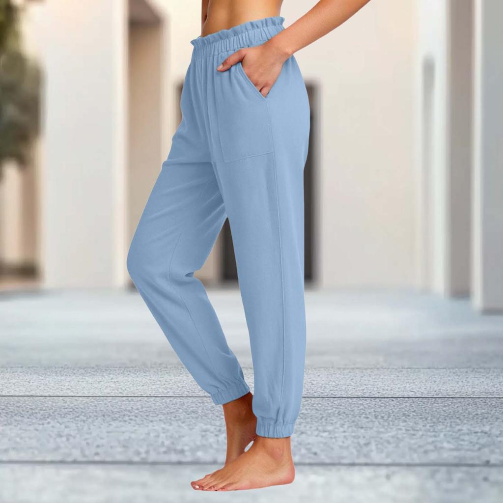 Women's Fashion Elastic Waist Versatile Sweatpants Casual Trousers