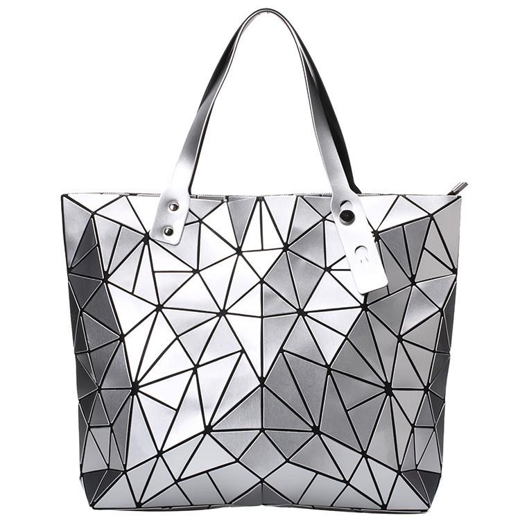 Fashionable Solid Color Geometric Pattern Large Capacity Casual Tote Bag For Women