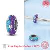 Bead Charms Cute Purple Charm Bead Charms Stopper Clasp Locating Buckle Copper Bead Charms for Bracelets Birthday Graduation Jewellery Gifts