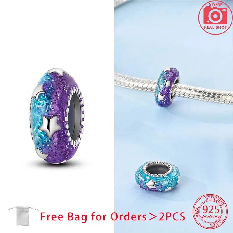 

Bead Components Cute Purple Charm Bead Components Stopper Clasp Locating Buckle Copper Metal Bead Components Designed For Bracelets Birthday