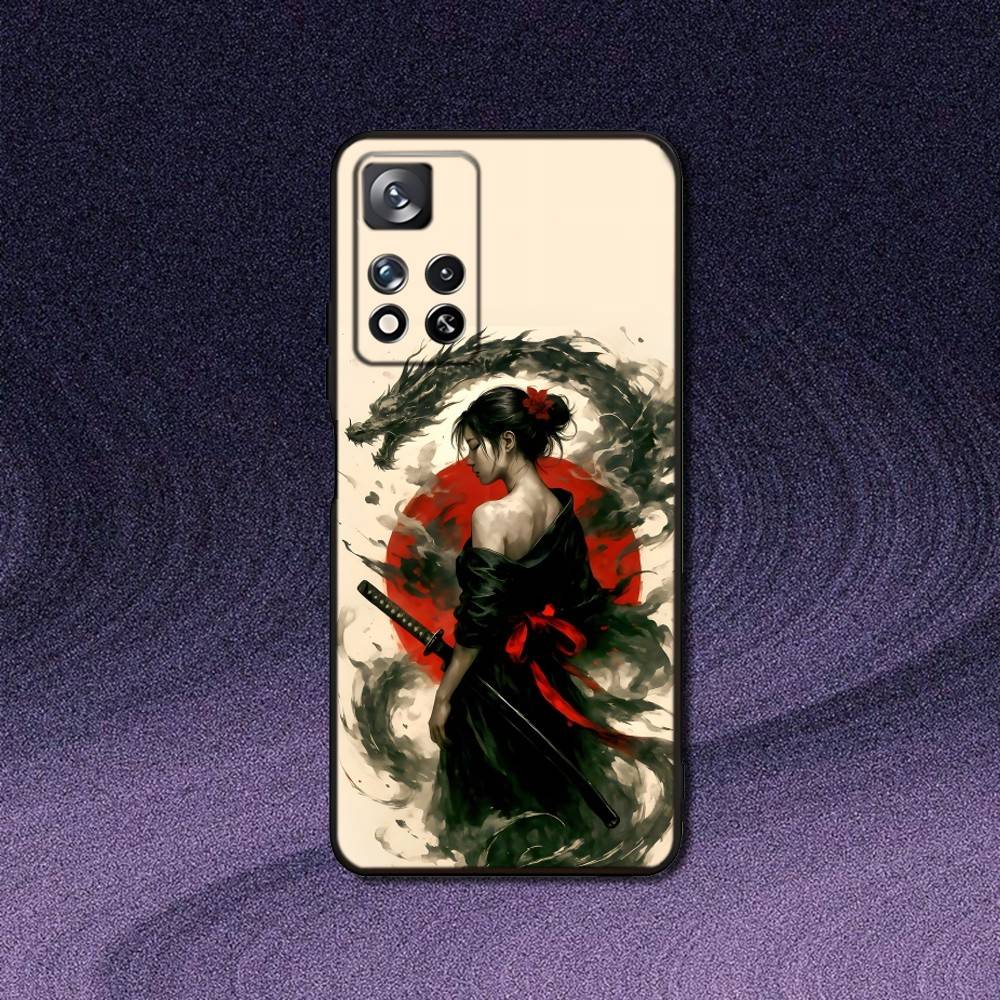 

Samurai Geisha Mask Phone Case For Samsung S21,FE,S21,Note 20,S26,S25,S24,S23,Ultra,S9,S22,Plus Soft Black Samsung S30plus5G