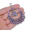 Amethyst Pendant: 925 Sterling Silver Large Round Statement Jewelry
