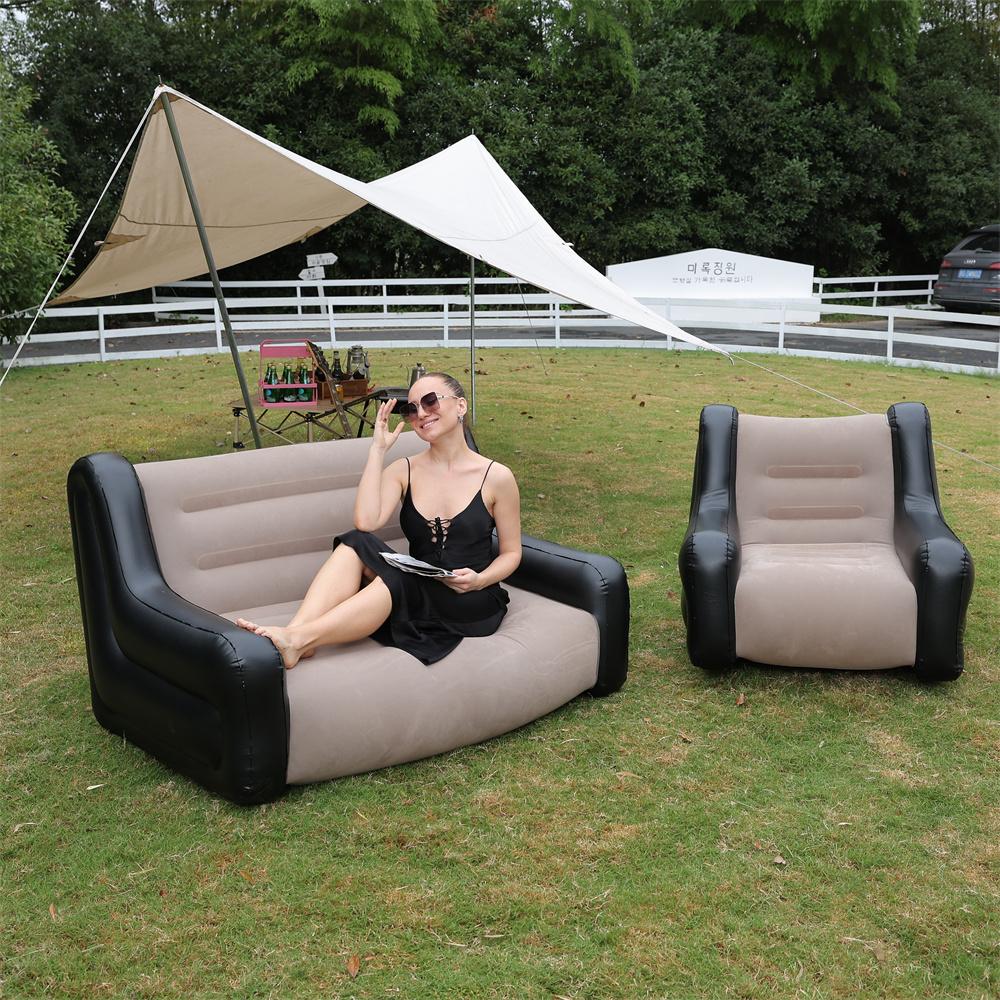 Folding Lazy Sofa,Inflatable Lounge Chair Thickened Durable Folds,Compactly Gaming Lounger Air Bench for Leisure Bed Sleeping