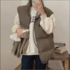Autumn and Winter Women Loose Vest Coat Stand Collar Down Cotton Vest Women Warm Coat Oversize Tops Vest