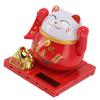 Solar Powered Waving Red Fat Cat Good Luck Wealth Welcoming Lucky Fortune Cat Home Room Office