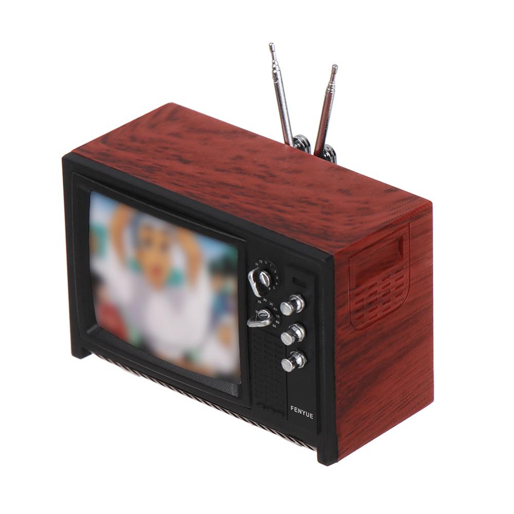 Retro Tragbares TV-Spielzeug Wohnzimmerdekoration Miniatur Simulationsmöbel Fernsehdekorationen