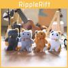 Cute Plush Cat Bell Pendant Toy With Keychain White/grey/brown