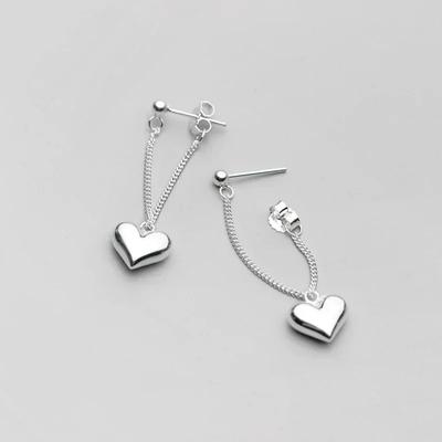 925 Sterling Zilveren Oorbellen Voor Vrouwen Hartvormige Ketting Oorbel Sieraden Voorkom Allergie Feestaccessoires Cadeau Hartvormige Oorbellen