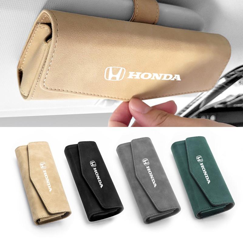 AAAHL1 Suede Car Glasses Case Sunglasses Storage Box Clip For Honda Civic Accord Fit CRV Jazz Odyssey Prelude Insight Legend Stream HRV