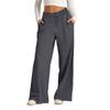 Pantaloni Casual a Gamba Larga con Coulisse in Vita Media Monocolore Moda Donna Autunno Inverno Dritti Taglie Forti Pantaloni Eleganti Tasca Pantaloni Larghi Capri 25187