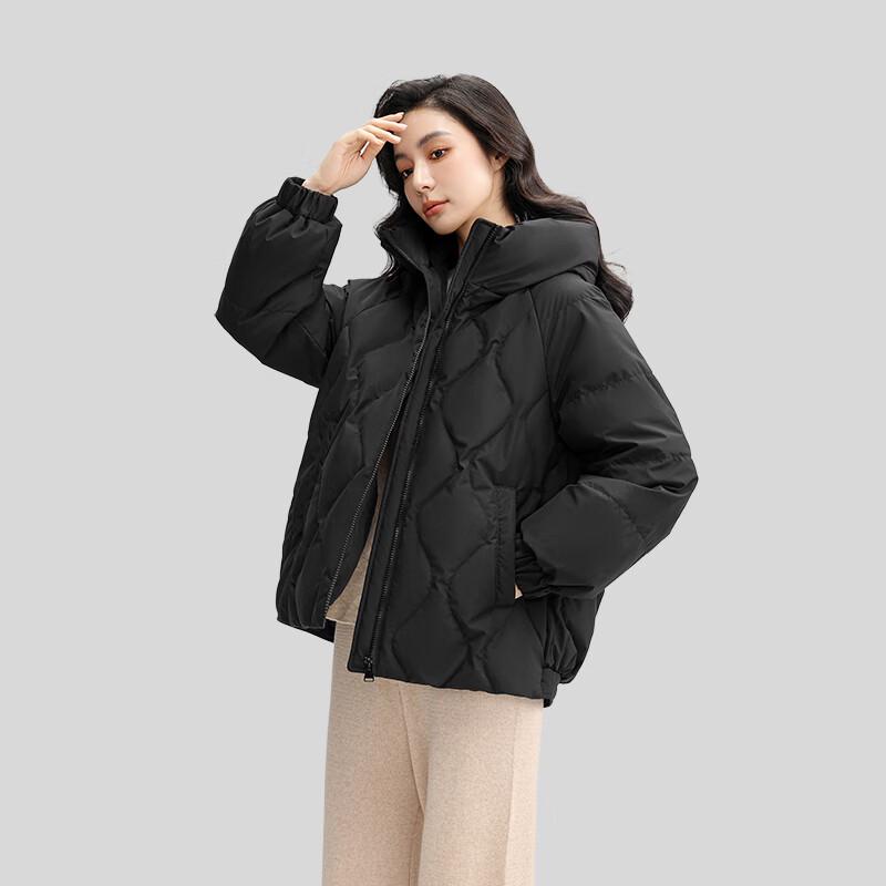 YAYA Women's Short Hooded Duck Down Jacket