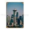 Seattle Metal Sign Printed Garage Mural Wall Decor Wall Mural Tin Sign Poster