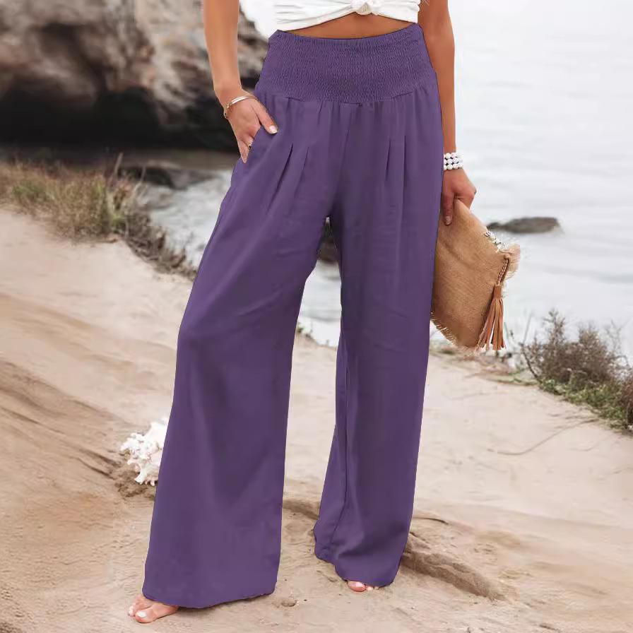 In Stock! 2022 Casual Wide-Leg Cotton Linen Bestseller Loose Long Pants for Women - Spring/Summer Collection.