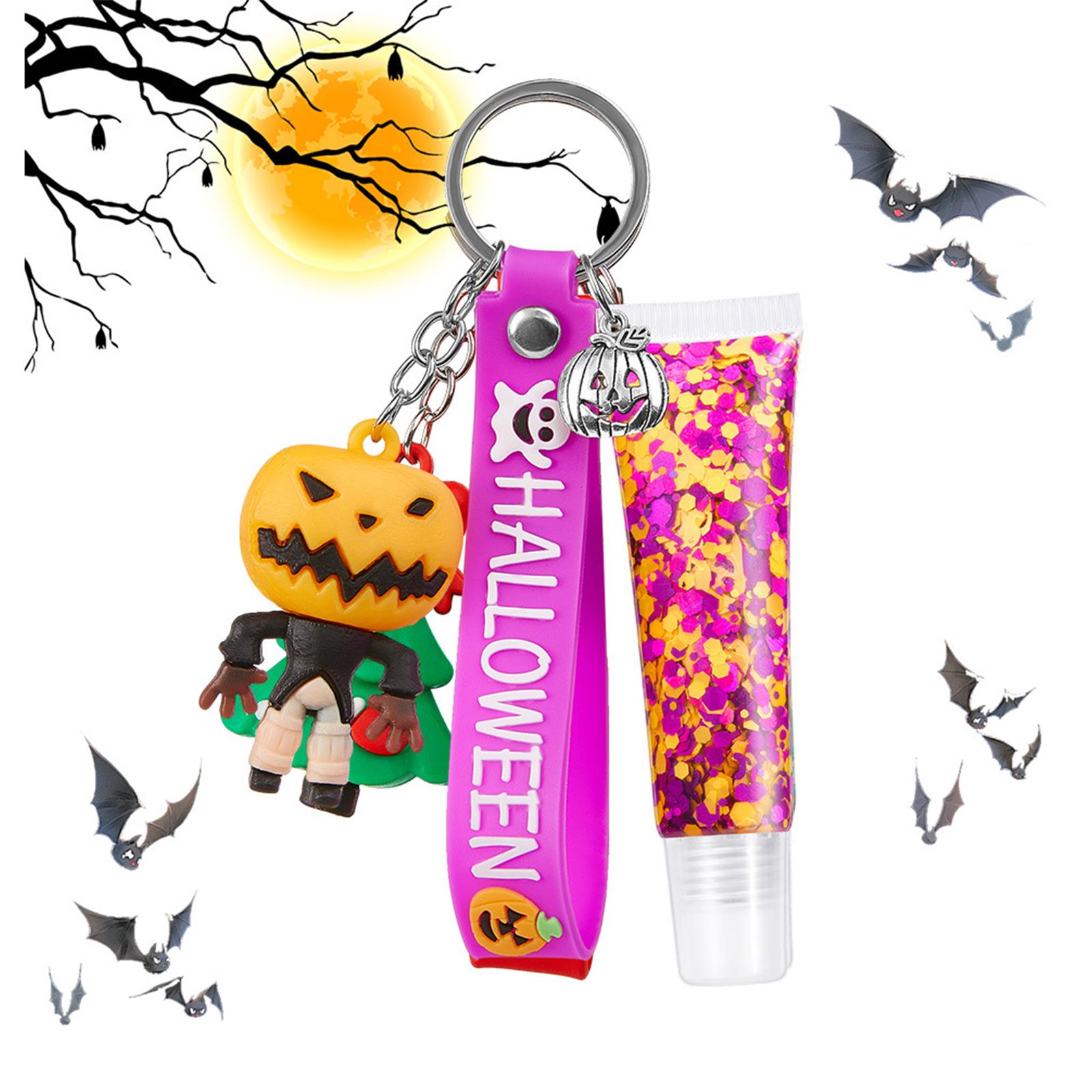 

Sequin Gel Keychain Pendant Jewelry for Women Girls Sparkly Pumpkin Skull Charm DIY Body Makeup Glitter Powder One Size