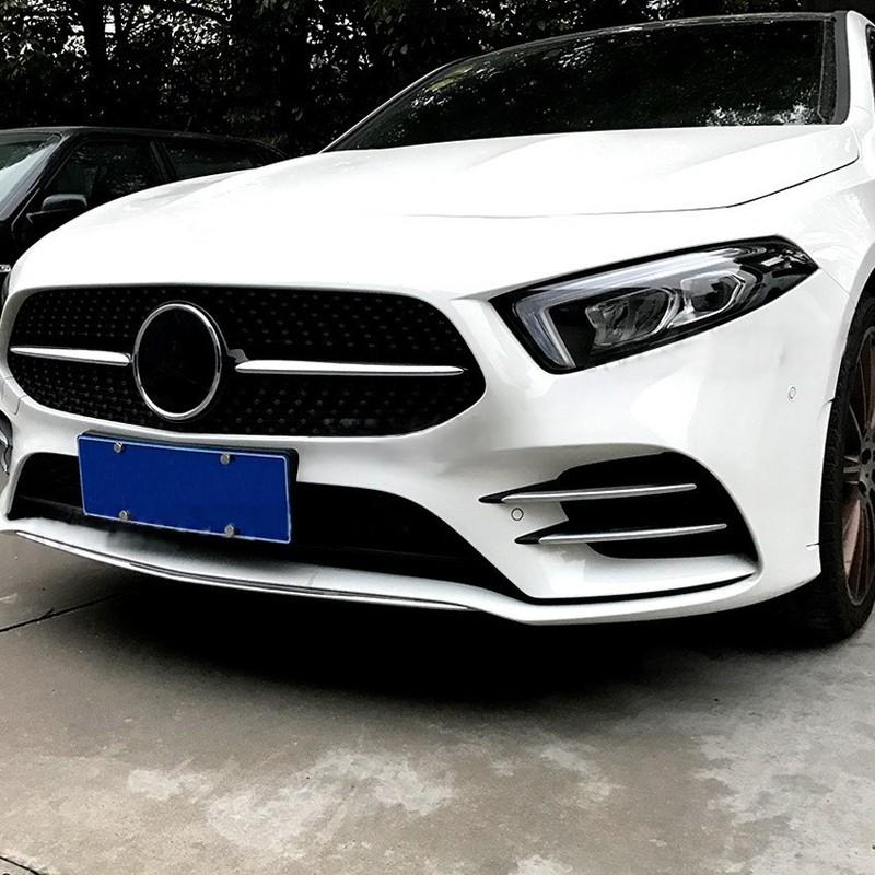 Car Front Grille Foglight Trim For Mercedes Benz A Class A180L A200L W177 AMG Line 2018- Car Fog Lamp Lights Strips Cover