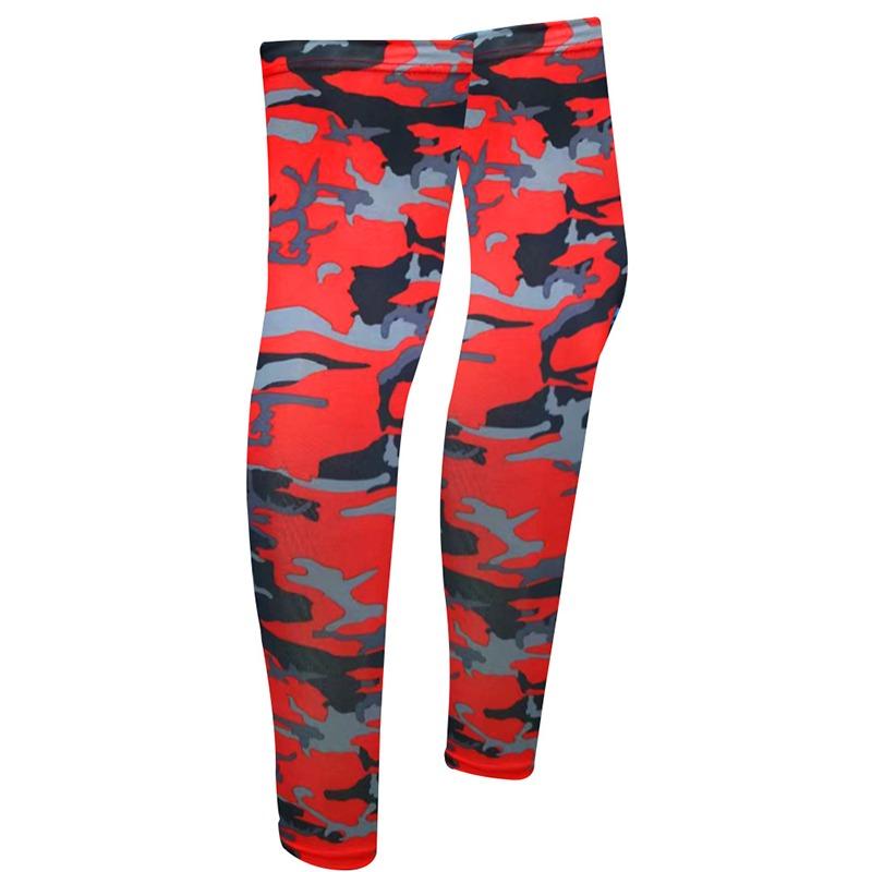 

Summer Cycling Leg Compression Sleeves Outdoor Sports Quick Dry Knee Protection Leggings Running Basketball Anti UV 1/2pairs 1 pair червоний колір чорний