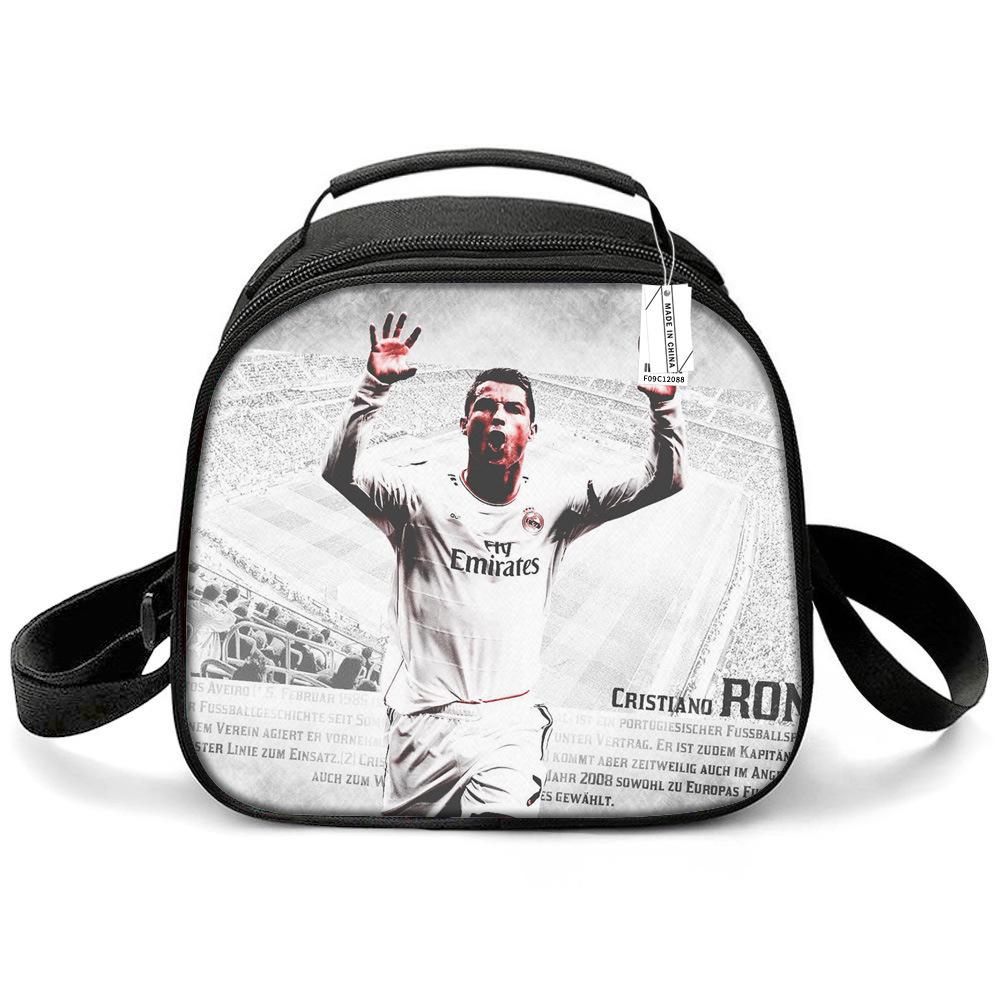 Messi & Ronaldo World Cup Kids' Lunch Bag - Insulated Handheld Picnic Bag for Students