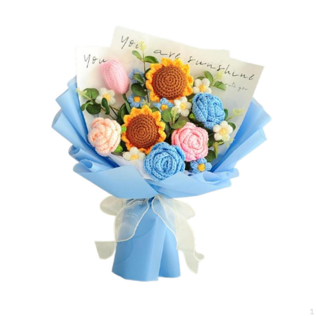 Artificial Crochet Flowers Gift Completed Flower for Mom Bride Decoration Handmade