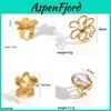 Art Nouveau Leaf Flower Design Stainless Steel Adjustable Ring For Ladies