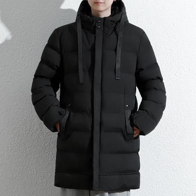 Herren Warme Lange Pufferjacke Herren Verdicken Gesteppt Mittellang Kapuzenmantel Winter Freizeitjacke Oberbekleidung Übermantel Mantel Parka