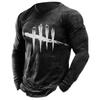 Men ‘s Vintage Long Sleeve T Shirt 3D Print Spring Autumn Hip Hop Streetwear O-Neck T Shirts Loose Tops Tees Men Clothing