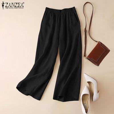 Pantaloni casual estivi da donna Pantaloni in cotone sciolto tinta unita