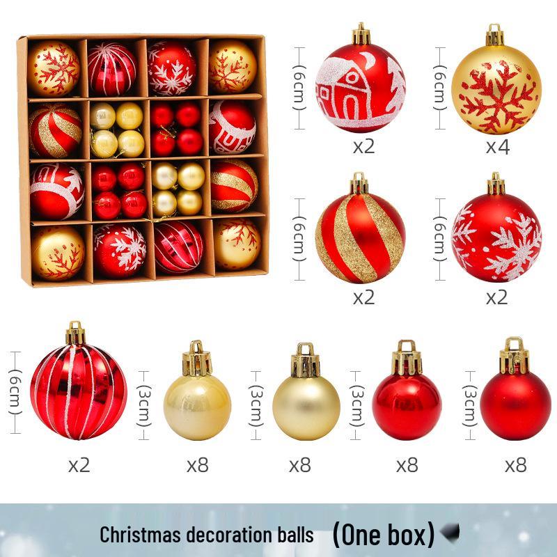 6CM Electroplated Irregular Painted Christmas Ball Ornaments Gift Box Set - Tree Hanging Decorations
