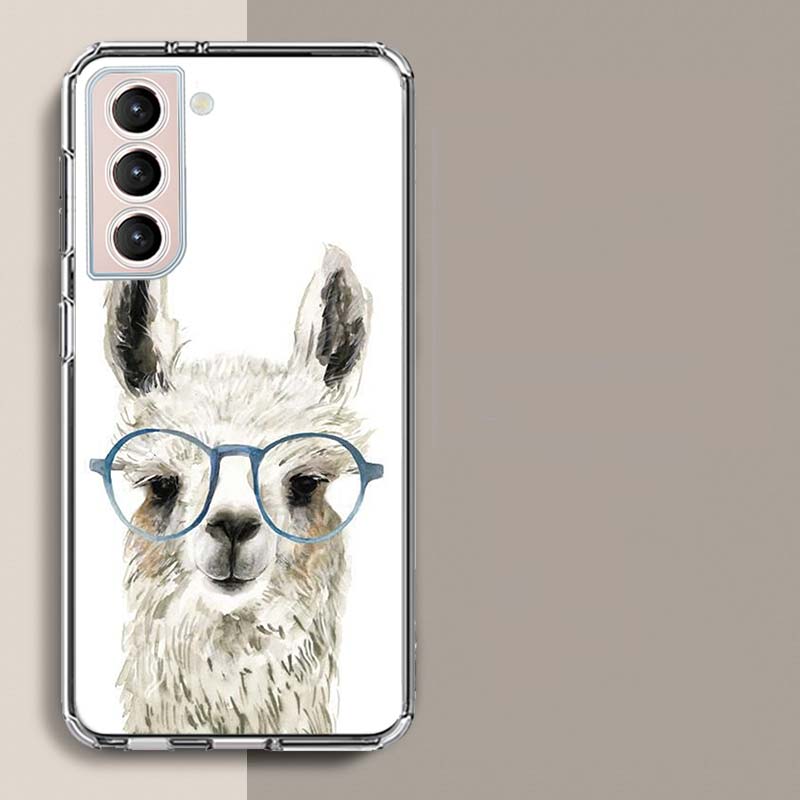 Cute, Naughty, Cool Alpaca Phone Case For Samsung S25+ Edge Galaxy S24 FE S23 Ultra Capa Shell S22+ S21 Plus S20 FE Cover Silico