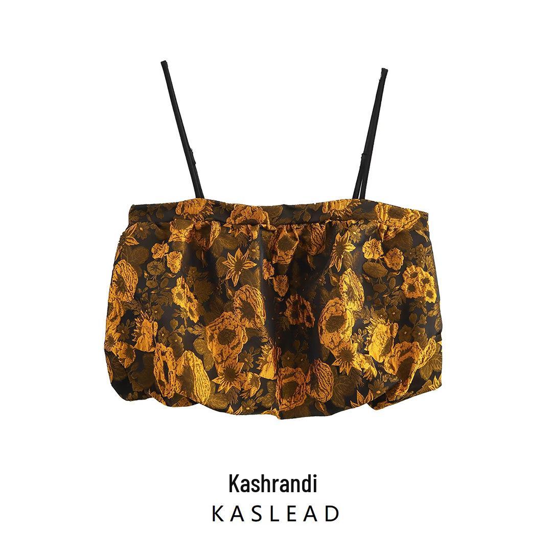 

Spring 2025 Women s Fashion Jacquard Sling Top - European & American Style S