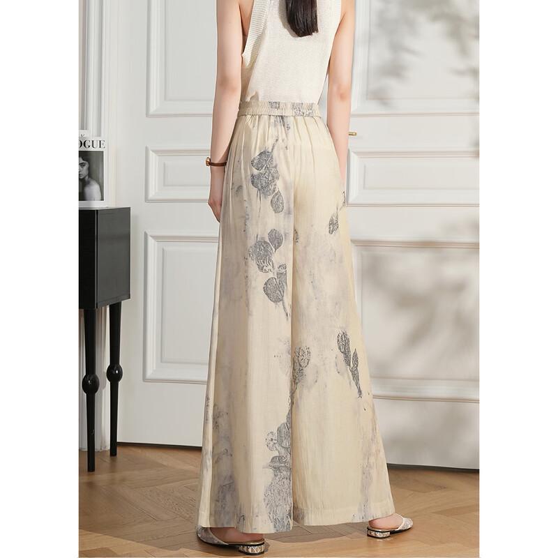 Bailuyu New Chinese Style Ink Print Wide-Leg Pants