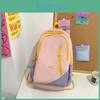 Blocked Simple Color Letter Decor Student Casual Backpack For Use School