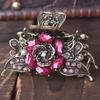 4x Diamante Turquoise Jaw Clip Womens Metal Updo Hair Clamp Barrette