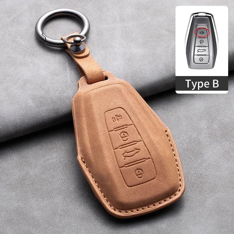 Leather Car Remote Key Case Cover for Geely for Geely Coolray X6 X7 EX7 Emgrand Global Hawk GX7 Kulrey GT GC9 Atlas Boyue NL3